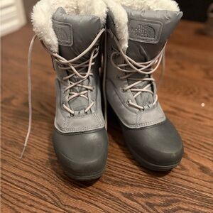 The North Face Gray and Black Winter Boots